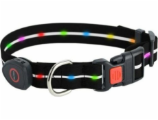 Obojek s barevným LED osvětlením pro střední a velké psy, černý