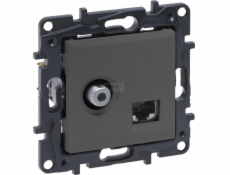 Legrand Telekomunikační zásuvka Legrand Niloe Step 863477 TV + RJ45 kat. 6 UTP dvojitá ocel