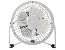 NEDIS mini ventilátor/ průměr 10 cm/ výkon 3 W/ napájení přes USB/ kabel 1 m/ kovový/ bílý