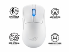 ASUS myš ROG Keris II Ace, bezdrátová herní myš, bílá