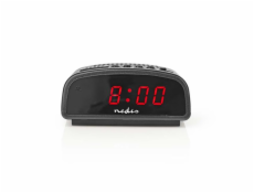 NEDIS digitální stolní budík/ LED displej/ funkce odloženého buzení/ jeden alarm/ černý