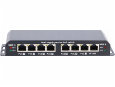ExtraLink Elalink 8-Port Fe Unsaged POE Switch 18-57V DC, v sadě 24V 90W PowerAdapter