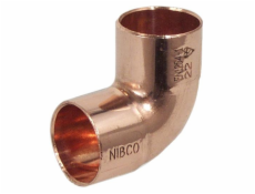 Medené koleno NIBCO 5090010, 90 ° V / V, krátky rádius, 15 mm