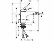 Bidetová batéria Hansgrohe Vivenis 75200000, chróm