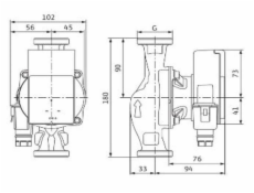 Obehové čerpadlo ATMOS PICO 25/1-4, 180 mm