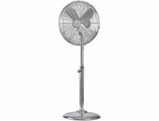 NEDIS stojanový ventilátor/ průměr 40 cm/ výkon 50 W/ rotace/ nastavitelná výška/ 3 rychlosti/ chrom