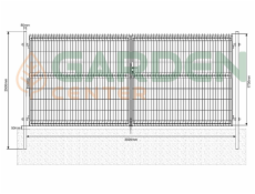 Segmentová brána GARDEN CENTER, 400×173 cm, sivá