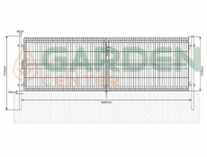 Segmentová brána GARDEN CENTER, 400×123 cm, zelená