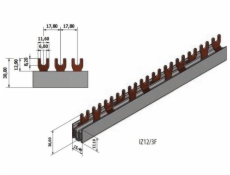 Pripojovacia prípojnica ETI IZ12/3F/54, 80A Pripojovacia prípojnica ETI IZ12/3F/54, 80A