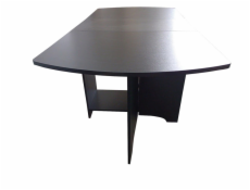 Rozkladací jedálenský stôl, čierny, 40 - 160 cm