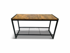 Lavička Arina, čierna/drevo, 800 mm x 300 mm x 450 mm