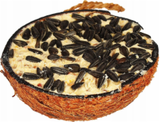 Garden&Fun Tučné krmivo se slunečnicovými semínky v polovině kokosu pro volně žijící ptáky, 290 g