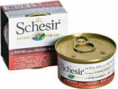 SCHESIR ve vodě na vaření Tuňák s hovězím masem a rýží - mokré krmivo pro kočky - 85 g