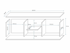 Cama TV stand SOHO 180 lefkas oak/black