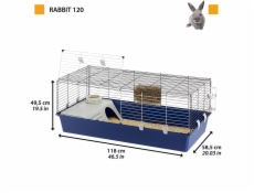 Ferplast Rabbit 120 Klietka pre zajace a morčatá 118 x 58,5 x 49,5 cm