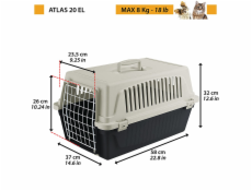 FERPLAST Atlas 20 EL - Prepravka pre zvieratá, šedá, čierna