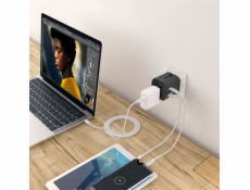PA-TA01 Black univerzální cestovní síťový adaptér 2xUSB+1xUSB C | 7,8A | hodí se do 150 zemí