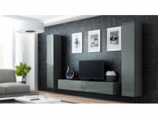 Cama Obývací skříň sestava VIGO 4 šedá/šedá lesk
