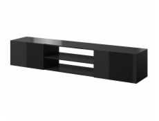 RTV cabinet SLIDE 200K 200x40x37 cm all in gloss black