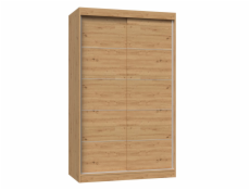 Topeshop IGA 120 ART C KPL šatní skříň do ložnice 7 polic 2 dvířka Dub