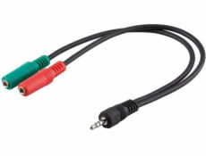 Manhattan Jack 3,5 mm - Jack 3,5 mm x2 kabel 0,15 m černý (352024)