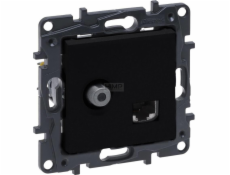 Legrand Telekomunikační zásuvka Legrand Niloe Step 863577 TV + RJ45 kat. 6 UTP dvojitá černá