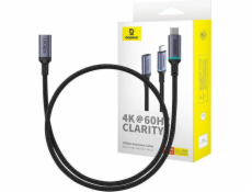 Predlžovací kábel Baseus High Definition USB-C Male to Female 10Gb/s, 0,5m (čierny)