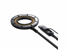 Magnetická nabíjačka Joyroom JR-WQM03, USB + USB-C, 1,2 m (čierna)