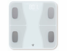 NEDIS chytrá osobní váha/ Bluetooth/ 16 měřících funkcí/ nosnost 180kg/ Android/ iOS/ ABS/ sklo/ bílá
