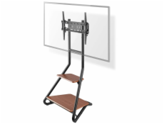 NEDIS podlahový TV stojan/ 37 - 75 / nosnost 40 kg/ Bauhaus Design/ nastavitelné výšky/ MDF/ ocel/ černo-hnědý