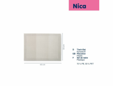 Prostírání Nica 70%PE/30%PET stříbrně šedá 45,0x33,0cm