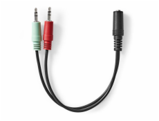 Nedis CAGB22150BK02 - Stereo Audio Kabel | 3,5mm Zástrčka -2x 3,5mm Zásuvka | 0.20 m | Kulatý | Černá