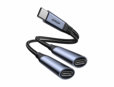 Audio adaptér 2 v 1 Joyroom SY-C03 Type-C na duálny Type-C (čierny)
