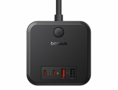 Nástenná nabíjačka Baseus PowerCombo 3AC+2U+2C 30W, 1,5 m (čierna) Nástenná nabíjačka Baseus PowerCombo 3AC+2U+2C 30W, 1,5 m (čierna)
