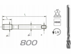 Fanar THREAD M12 DIN-376C L40 LH (6H) HSSE 800