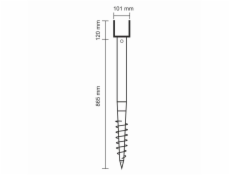 Otočný v tvare U 101x70x120x865 mm