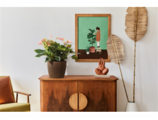 Plastový hrniec LAMELA 672-86, hnedý, O14 cm