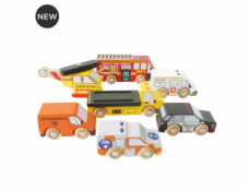 Le Toy Van Set záchranných autíček s vrtulníkem