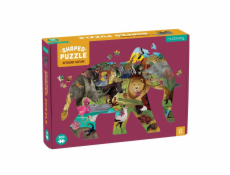 Mudpuppy Puzzle Africké safari ve tvaru slona 300 dílků