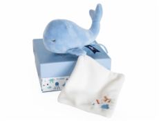 Doudou Dárková sada - Plyšová modrá velryba 15 cm