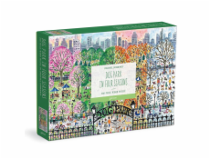 Galison Dřevěné puzzle Psí park 4 roční období 250 dílků