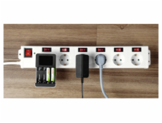Hama predlzovaci kabel 6+1 XL indiviualne prepinatelna biela