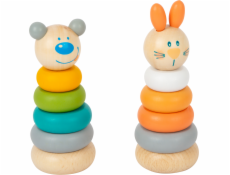 small foot Nasazovací věž pastelová 1 ks králiček