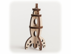 CuteWood Dřevěné 3D puzzle Raketa