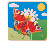 Bigjigs Toys Vkládací puzzle životní cykly motýla