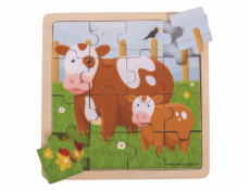 Bigjigs Toys puzzle - Kravička s telátkem Bigjigs Toys puzzle - Kravička s telátkem