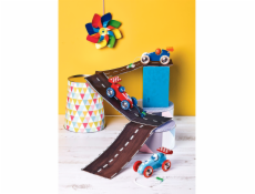 Vilac Tahací závodní auto modré s oranžovým křídlem