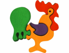 Fauna Dřevěné vkládací puzzle z masivu malý kohout Fauna Dřevěné vkládací puzzle z masivu malý kohout