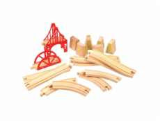 Bigjigs Rail Dřevěné koleje set most 18 dílů Bigjigs Rail Dřevěné koleje set most 18 dílů