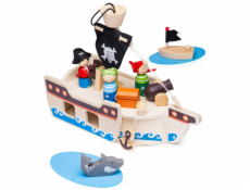 Bigjigs Toys Pirátská loď s piráty